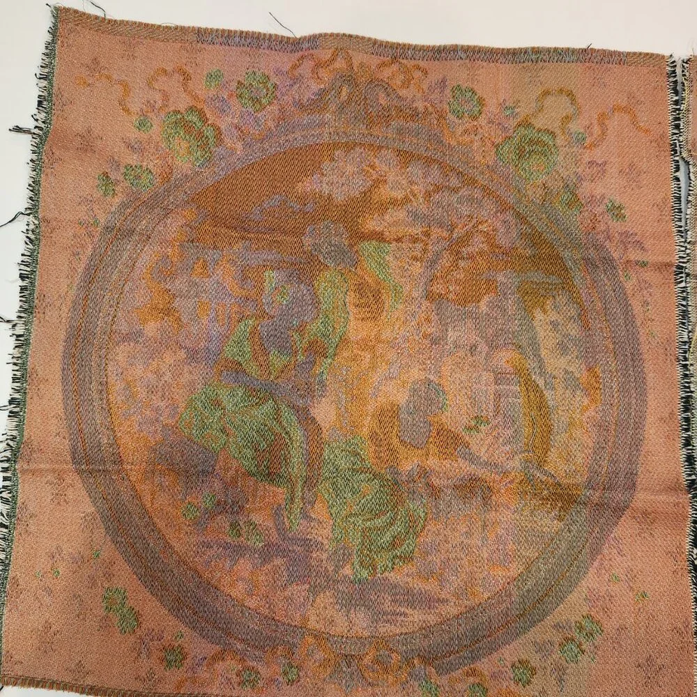 Vintage Goblys of France Tapestry Man & Two Women Pastoral Scene 20x20